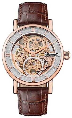 Ingersoll Men's The Herald Automatic Watch with Skeleton Dial and Brown Leather Strap I00401B