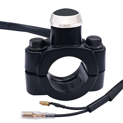 Greluma 1 pieza Interruptor de empuje de manillar de motocicleta de 12 V, interruptor de parada de motor, 22 mm (7/8 ") con placa trasera de montaje para ATV, Dirt Pit Bike, Scooter, Quad