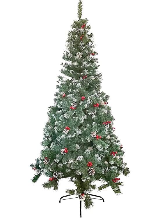 TIENDA EURASIA® Árbol de Navidad - Árboles de Navidad Artificiales - Soporte de Pie Metálico - Medidas 150-210 cm - Fácil Montaje - Embalaje en Caja (Verde NEVADO, 180CM)