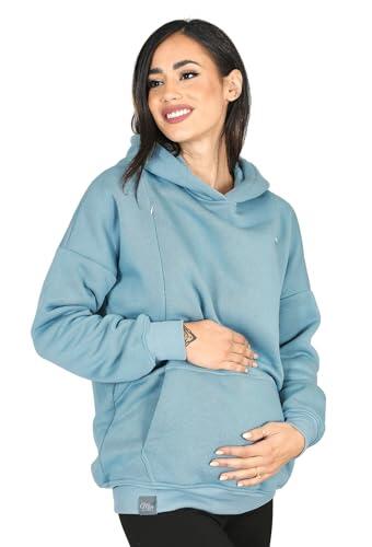 MijaCulture Molly M001 - Jersey de lactancia y maternidad 2 en 1, turquesa, L
