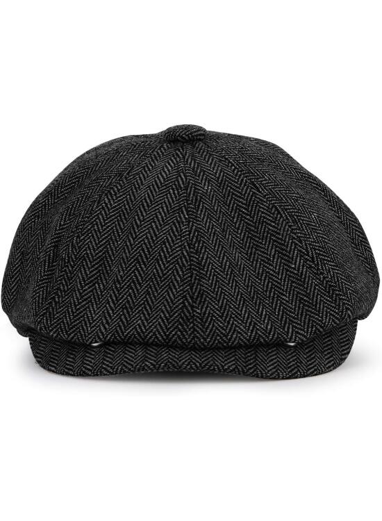 KeepSa Newsboy Casquillo Plano Sombreros Baker Boy Gorras - 8 Panel Peaky Herringbone Tweed Gatsby Hat Ivy Irish Cap para Hombres y Mujeres, Ajuste 56~62cm