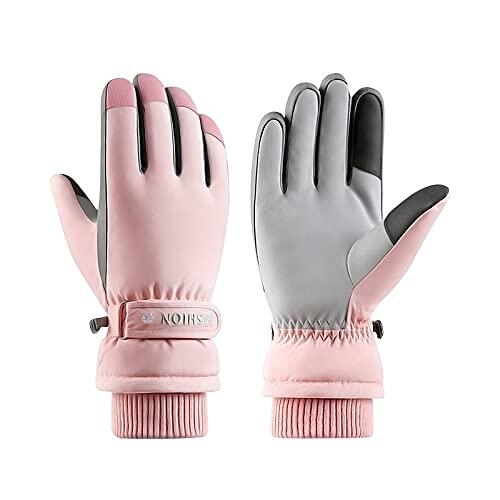 Andiker Guantes Impermeables del esquí de Las Mujeres, Guantes Termales de la Pantalla táctil del Invierno con vellón, Guante de Snowboard a Prueba de Viento para Esquiar, y Bicicleta (b)
