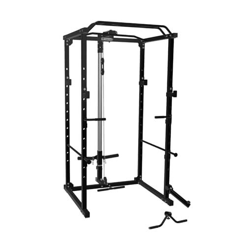 Fitness Tech, Multiestación de Fuerza Rack de musculación, Power Rack Squat, Jaula de Sentadillas, Equipo de Ejercicio de musculación, Gimnasio en Casa,114 x 140 x 220 cm