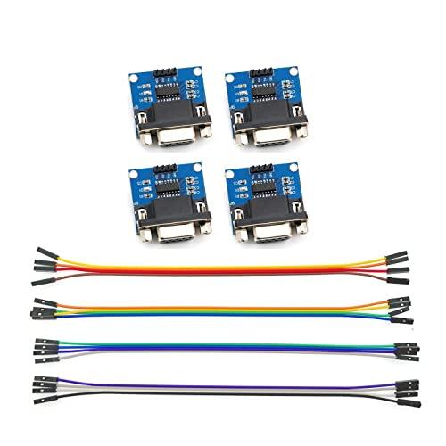 JZK 4 PCS 3V-5V RS232 al módulo de puerto serie TTL, puerto serie RS232 al módulo convertidor TTL, módulo raíz MAX3232 para programar SCM y recuperar electrónica