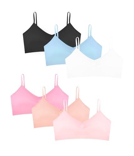 Power Flower Sujetadores Deportivos sin Costuras para Niñas con Almohadillas Removibles Sujetadores Multicolor para Niñas Top de Tiras para 8-14 Años (3007-Combo1, 12-14 Years)