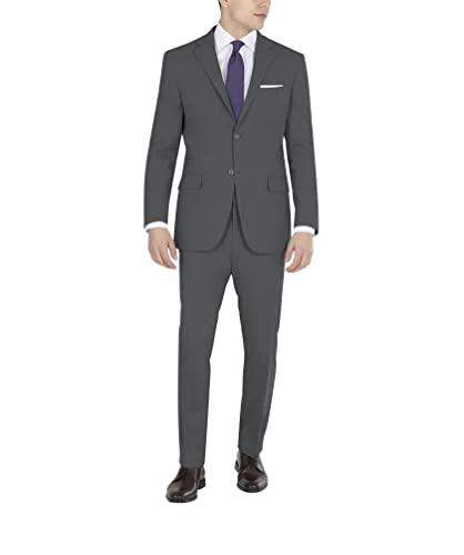 DKNY Suit Pants Pantalones de Vestir, Carbón sólido, 31W x 32L para Hombre