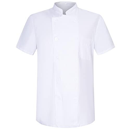 MISEMIYA - Chaqueta Cocinero Hombre - Chaqueta de Chef Hombre - Uniforme Hosteleria - Ref.8421 - M, Blanco 21