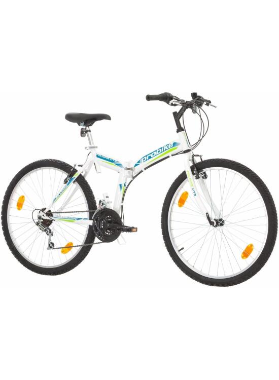 Multibrand Probike Bicicleta plegable de 26 pulgadas, 18 marchas, para hombres y mujeres, adecuada para alturas de 160-180 cm (Verde-Gris1)