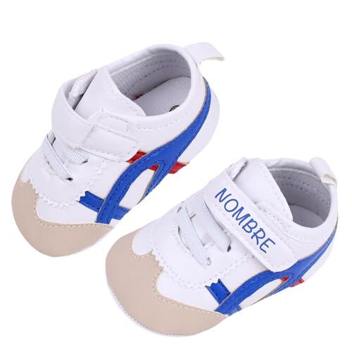 Zapatillas de Bebe 0-12 Meses Personalizadas - Deportivas niño y niña - Regalo Bebe - Incluye Bolsa de Transporte. (Azul, Sistema tallas calzado EU, Bebé, Números, mediano, 18)
