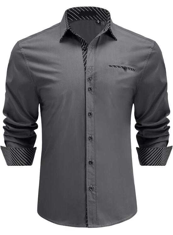 Enlision Camisas para Hombre Casual Camisa de Vestir Formal Camisas Manga Larga Camisa Clásica Elegante Camisa