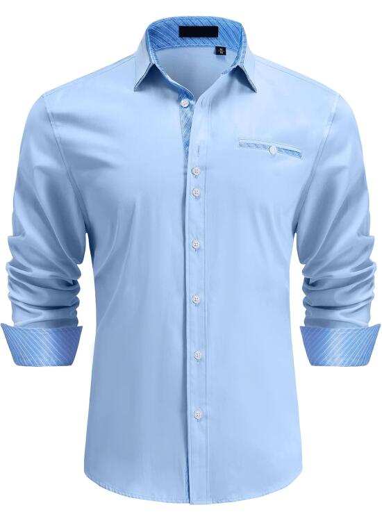 Enlision Camisas para Hombre Casual Camisa de Vestir Formal Camisas Manga Larga Camisa Clásica Elegante Camisa