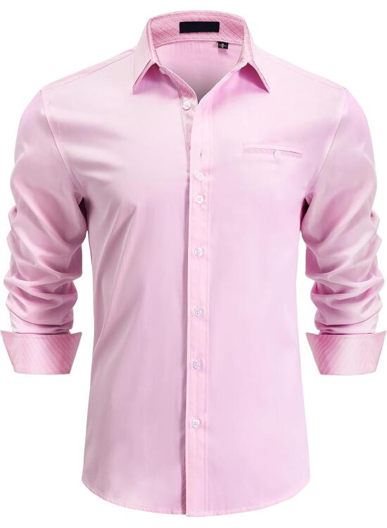 Enlision Camisas para Hombre Casual Camisa de Vestir Formal Camisas Manga Larga Camisa Clásica Elegante Camisa