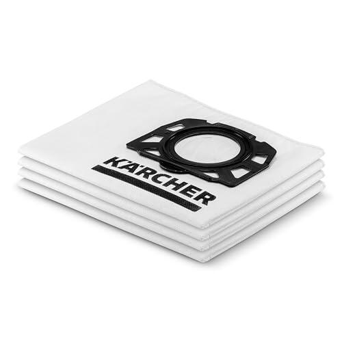 Kärcher Original Bolsa de Filtro de Fieltro KFI 357, Triple Capa, Resistente, para Aspiradoras en Seco y Húmedo WD y Lava-aspiradoras SE, 4 unidades (2.863-314.0)
