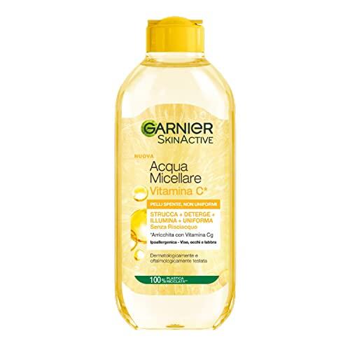 Garnier SkinActive - Agua micelar todo en 1 con vitamina C, para pieles apagadas y sin uniformes, sin aclarado, 400 ml