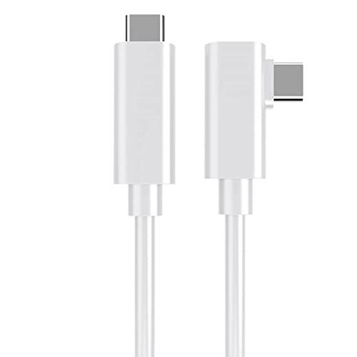 Cuxnoo VR Streaming Link Cable Compatible con Oculus Meta Quest, realidad Virtual Headset Cable Angle USB 3.2 Gen1 C-C de alta velocidad Cable de carga rápida, 4,7 metros (White)
