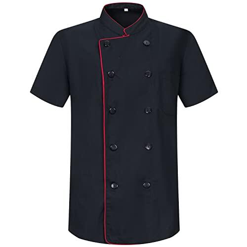 MISEMIYA - Chaqueta Cocinero Hombre - Chaqueta de Chef Hombre - Uniforme Hosteleria - Ref.8421B - L, Chaquetas Cocinero 8421B - Negro