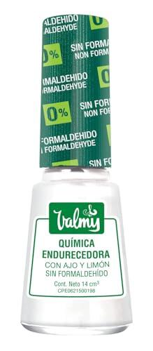 Valmy Química Endurecedora de Uñas con Ajo y Limón, Libre de Formaldehido, Tratamiento Esmalte Blanqueador y Endurecedor - 14 ml (1 unidad)