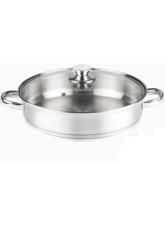 Cacerola baja 28 cm diámetro, acero Inoxidable 18/10