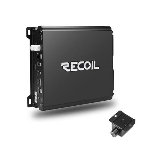 RECOIL DI600.1 Amplificador Mono Clase D 1200W Subwoofer Coche | 600W RMS @1 Ohm, 385W RMS @2 Ohm, 1 Ohm Estable, MOSFET, Control Graves Remoto