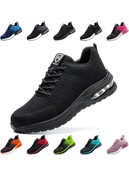 Zapatos de Seguridad Hombre Mujer Zapatillas Trabajo Ligero Comodo Calzado de Seguridad con Punteras de Acero Transpirable Antideslizante