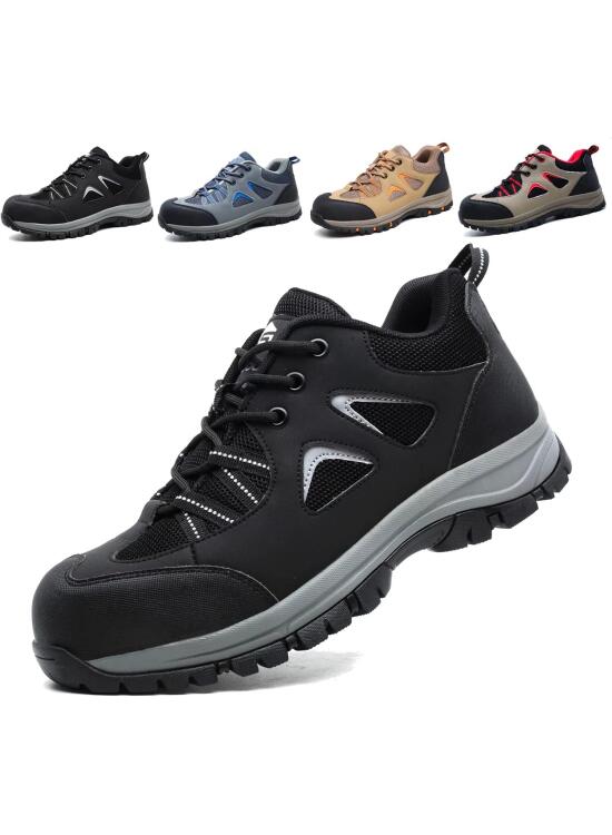 ISOOUS Zapatos de Seguridad Hombre Mujer Ligero Zapatos de Trabajo Punta de Acero Transpirable Calzado de Seguridad