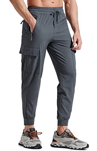 Libin Pantalones de Trekking Hombre Ligero Secado Rápido Senderismo Jogging Pantalones para Entrenamiento Atléticos Viajes Golf Casual Aire Libre, Gris L