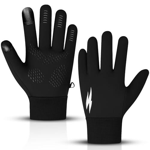 WESTWOOD FOX WFX - Guantes térmicos de Invierno a Prueba de Viento para Correr, Pantalla táctil, Guantes de Silicona Antideslizantes para Hombres y Mujeres, puños elásticos para Conducir
