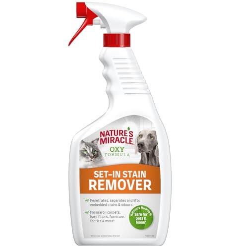 Nature's Miracle Set-In Stain Remover Mascatos para gatos y perros, centra las manchas y los olores persistentes, aroma a naranja fresco, 709 ml