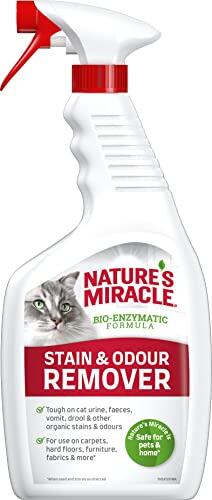 Nature's Miracle Stain & Odour Remover Gato, centra en la suciedad cotidiana, aroma cítrico ligero y fresco, 709 ml