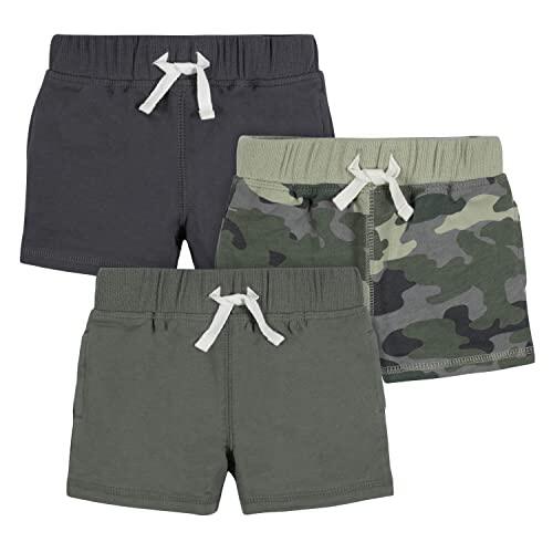 Gerber - Juego de 3 pantalones cortos de punto camuflaje de 3 años
