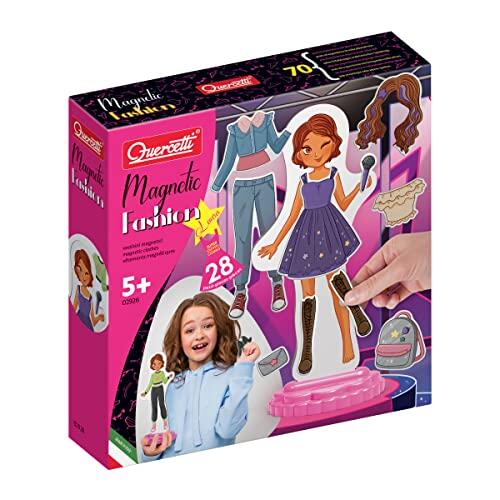 Quercetti Magnetic Fashion Laura, Juguetes Niña 5 Años, Juego Magnetico con 29 Piezas de Ropa y Accesorios, Juguetes Niñas, Juegos Infantiles Creativos para Niñas, Made in Italy