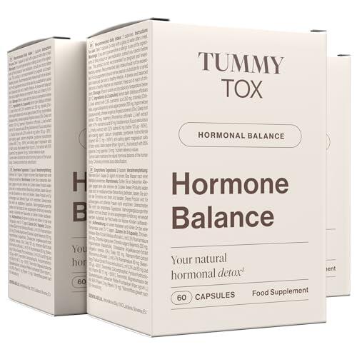Hormone Balance – Vitamina B6, Chlorella, Yodo, Romero, Pimienta Negra, Melisa – Estrogenos Femeninos – 180 Cápsulas Veganas para 3 Meses – Tummy
