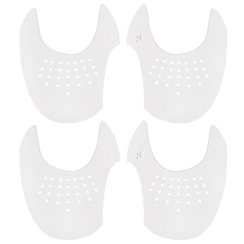 Jdomall Escudo de Zapatos -2 Pares, Protectores para Zapatillas de Deporte, Arrugas de Zapatos Antiarrugas, Prevenga Hendidura del Pliegue del Calzado Deportivo,Blanco