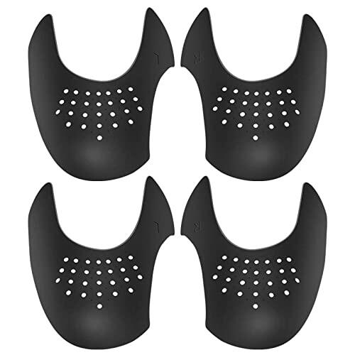 Jdomall Escudo de Zapatos -2 Pares, Protectores para Zapatillas de Deporte, Arrugas de Zapatos Antiarrugas, Prevenga Hendidura del Pliegue del Calzado Deportivo,Negro