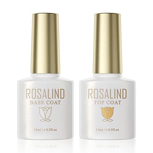 ROSALIND Base Y Top Coat Semipermanente Esmalte De Uñas En Gel UV LED Soak Off Kit De Esmaltes De Uñas 2pcs/ Set 15ml