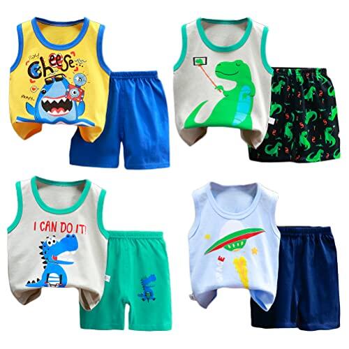 XM-Amigo 8 Piezas Chaleco sin Mangas y Short Bebé Niño,18-24 Meses, 60/90