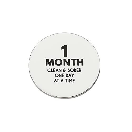 CJ&M Moneda de sobriedad de 1 mes | Ficha de sobriedad de 1 mes - 1 año | Medallón de sobriedad de 1 mes - 1 año | Regalo sobrio | Fichas AA | Chip AA | Medallones de acero inoxidable para oración de