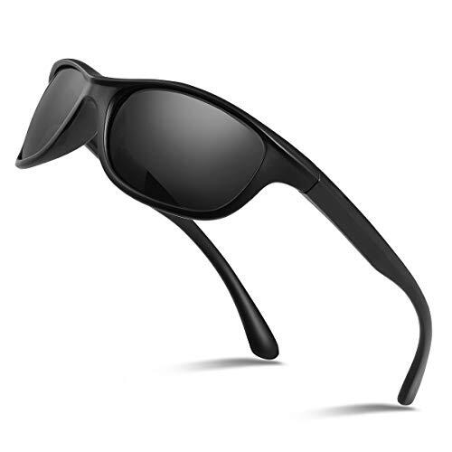 Duduma Gafas de sol polarizadas Sports para hombre y mujer ideales para béisbol correr ciclismo pesca y golf (Negro)