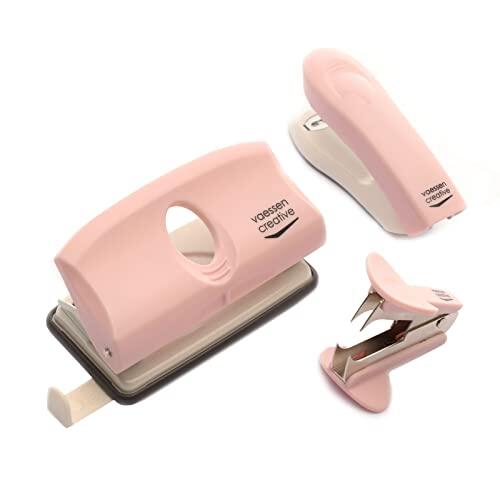 Vaessen Creative Set de Papelería, Color Rosa Claro, 5 Piezas, Ideal para la Oficina, para la Sala de Manualidades o como Material Escolar, One size
