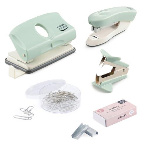 Vaessen Creative Set de Papelería, Color, 5 Piezas, Ideal para la Oficina, para la Sala de Manualidades o como Material Escolar, Menta Verde, One size