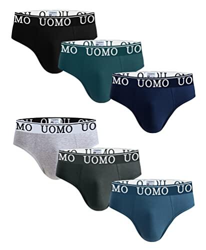 Channo Calzoncillos Hombre Slip de Algodón UOMO – Pack6 Multicolor L
