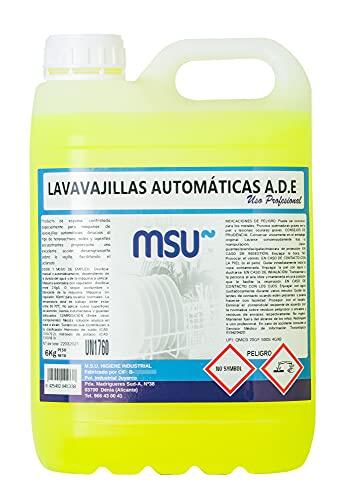 MSU® - Detergente Lavavajillas Máquina Extra Profesional. - Para lavado de la vajilla y utensilios de cocina en máquina automática y túneles de lavado. (6 kg.)