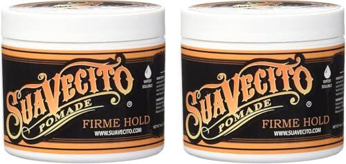 Suavecito Firme Strong Hold Pomade, Pomada de Firme Sujeción para Hombres, Cera a Base de Agua de Brillo Medio sin Escamas, 4oz/113g x 2