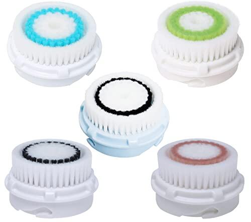 Poweka Cabezales de cepillo de repuesto compatibles con Clariso-nic MIA & MIA 2 PRO PLUS masajeador facial, limpiador facial, cabezal de cepillo para cuidado de los poros, 5 unidades.