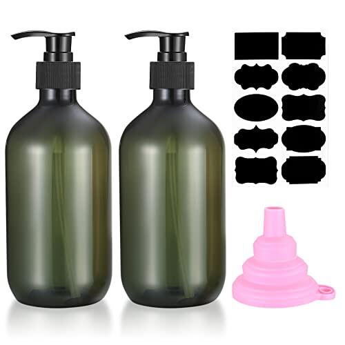 500ml Botes Botellas dispensadores dosificador vacías on Bomba plastico para de loción champu y del Gel y champu jabon Manos Ducha rellenables baño vacías 500ml