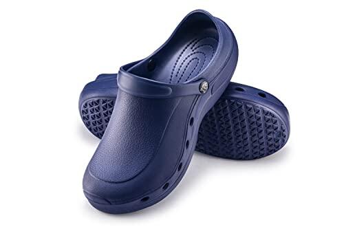 ESTRO Zuecos Sanitarios Mujer Goma - Unisexo Zapatillas Casa Verano Hombre Zuecos Mujer Goma Ligero F92 (43, Azul Oscuro)