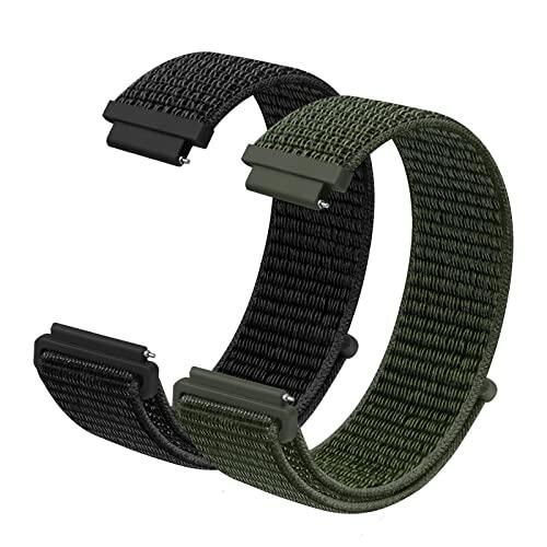 Vicloon 2Pcs Correas de Nylon para Reloj, 16mm 18mm 20mm Correa para Reloj Inteligente Universal, Correa Reloj de Repuesto, para Hombres y Mujeres