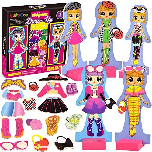 Toyssa Muñecas magnéticas para Vestir Vestir Muñeca Juego de Magnéticos Juguete de Madera Juguetes Montessori Educativo Juego de imitación Regalo para Bebés Niñas 2 3 4 5 6 años