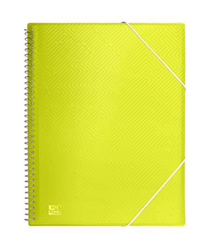 Oxford, Carpeta de Fundas Plástico A4, 30 Fundas Transparentes, Color Lima