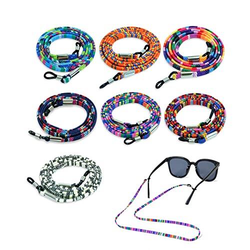 Qufiiry Cordones para Gafas, Correa Antideslizante para Mujer Hombre y Niño, Retenedor Cadenas para Gafas de Sol Ajustables